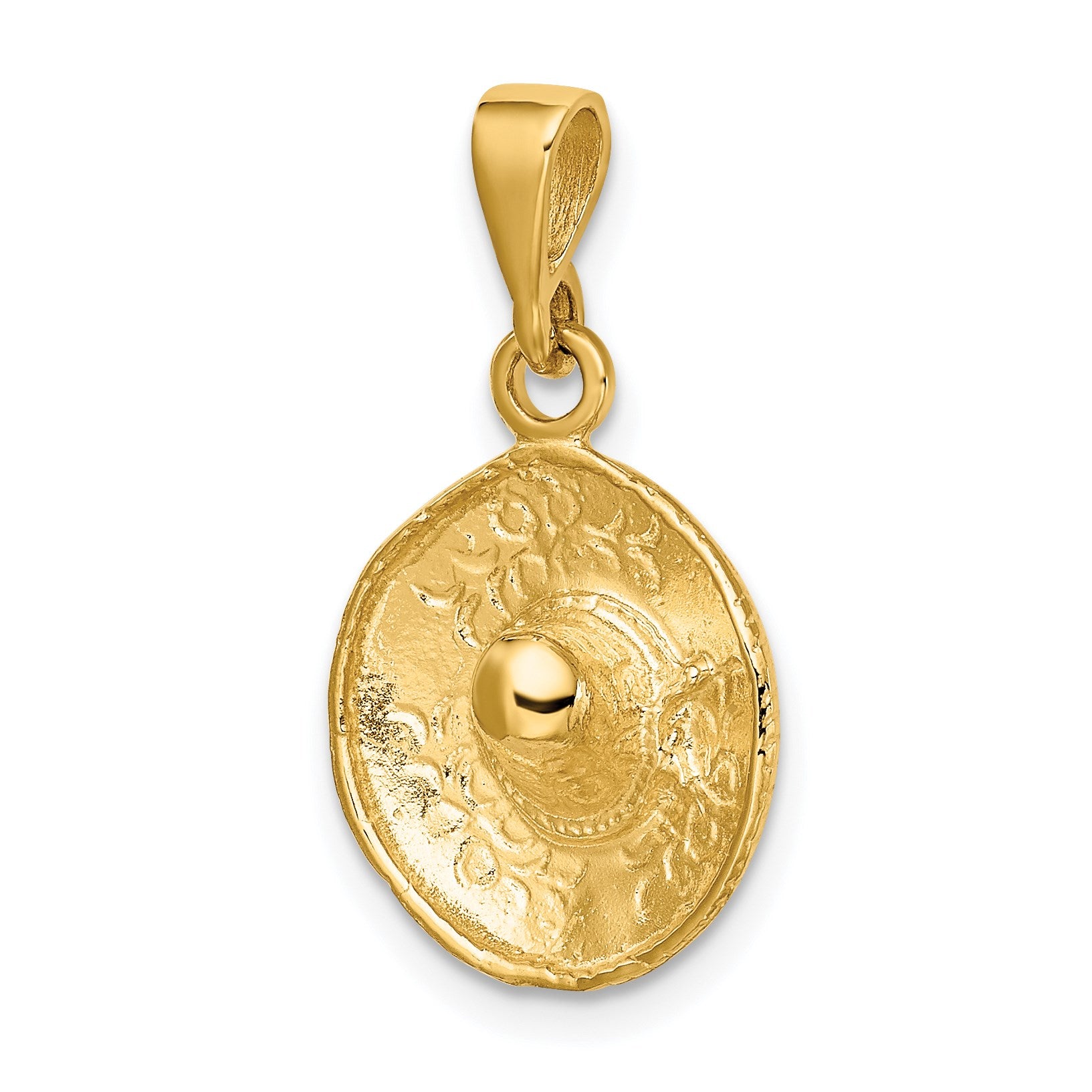 14K  3-D Sombrero Pendant