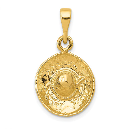 14K  3-D Sombrero Pendant