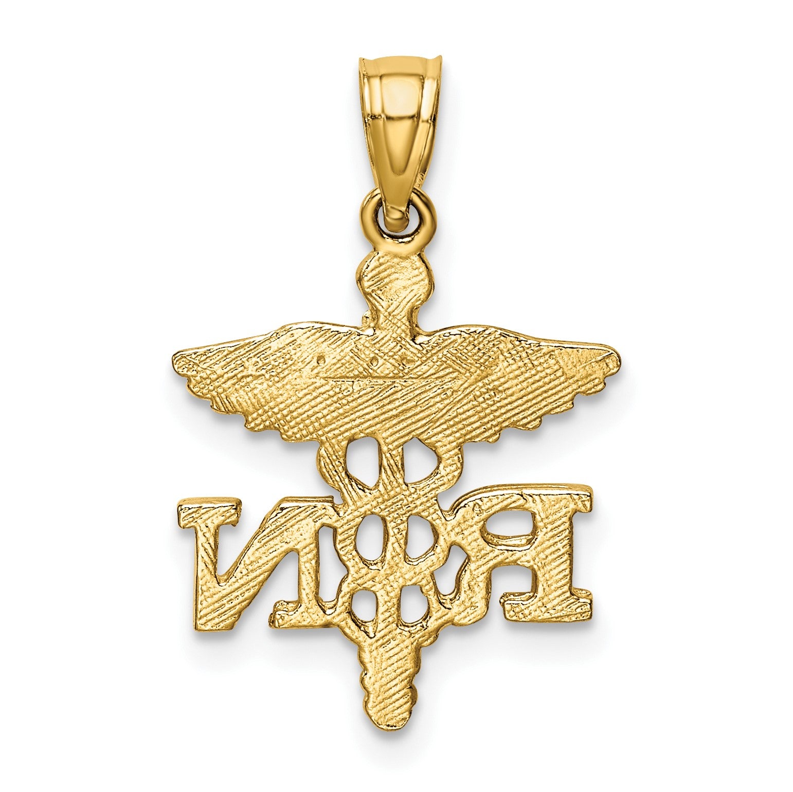 14k Diamond-cut RN Registered Nurse Pendant