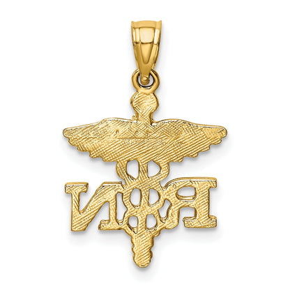 14k Diamond-cut RN Registered Nurse Pendant