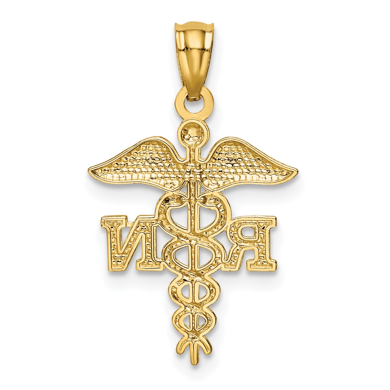 14k Diamond-cut Polished RN Registered Nurse Pendant