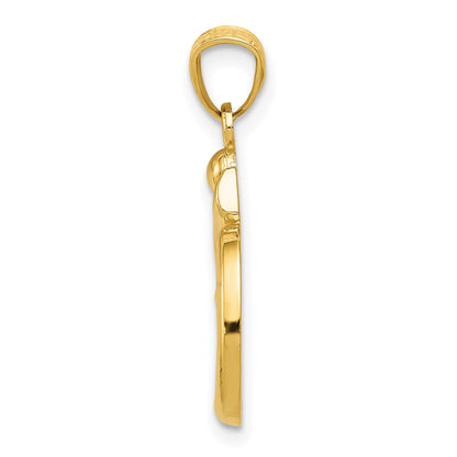 14k Polished Om Symbol Pendant