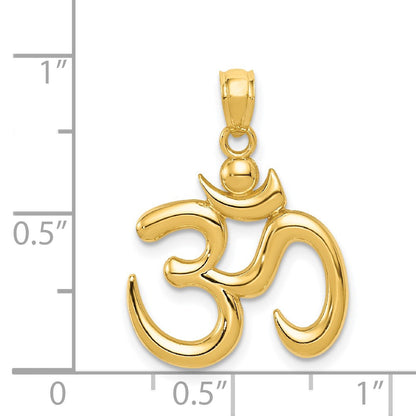 14k Polished Om Symbol Pendant