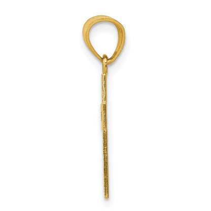 14k Diamond-cut with -X- Center Cross Pendant