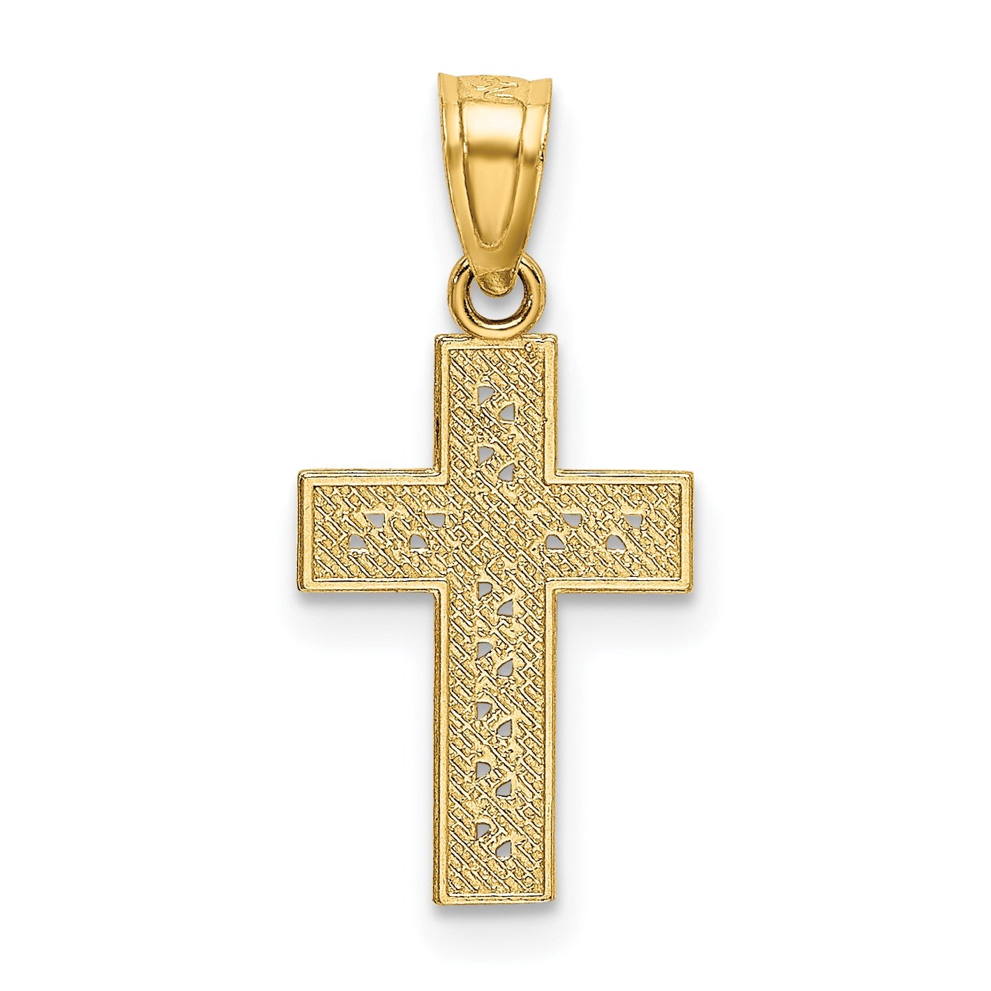 14k Diamond-cut with -X- Center Cross Pendant