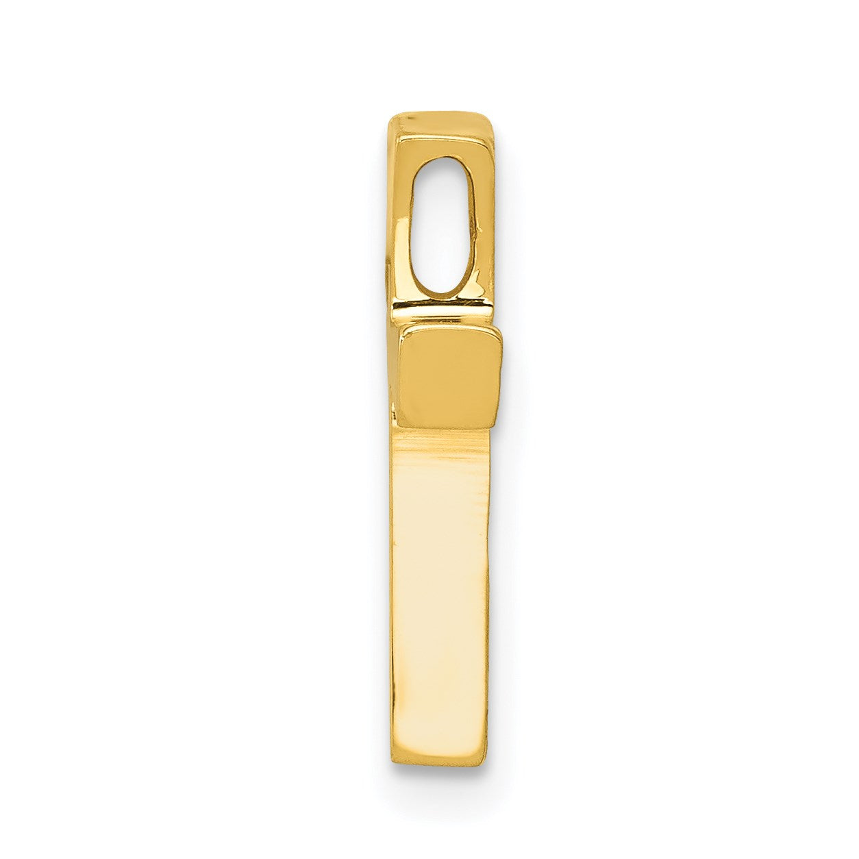 14k Polished Cross Chain Slide w/ textured back