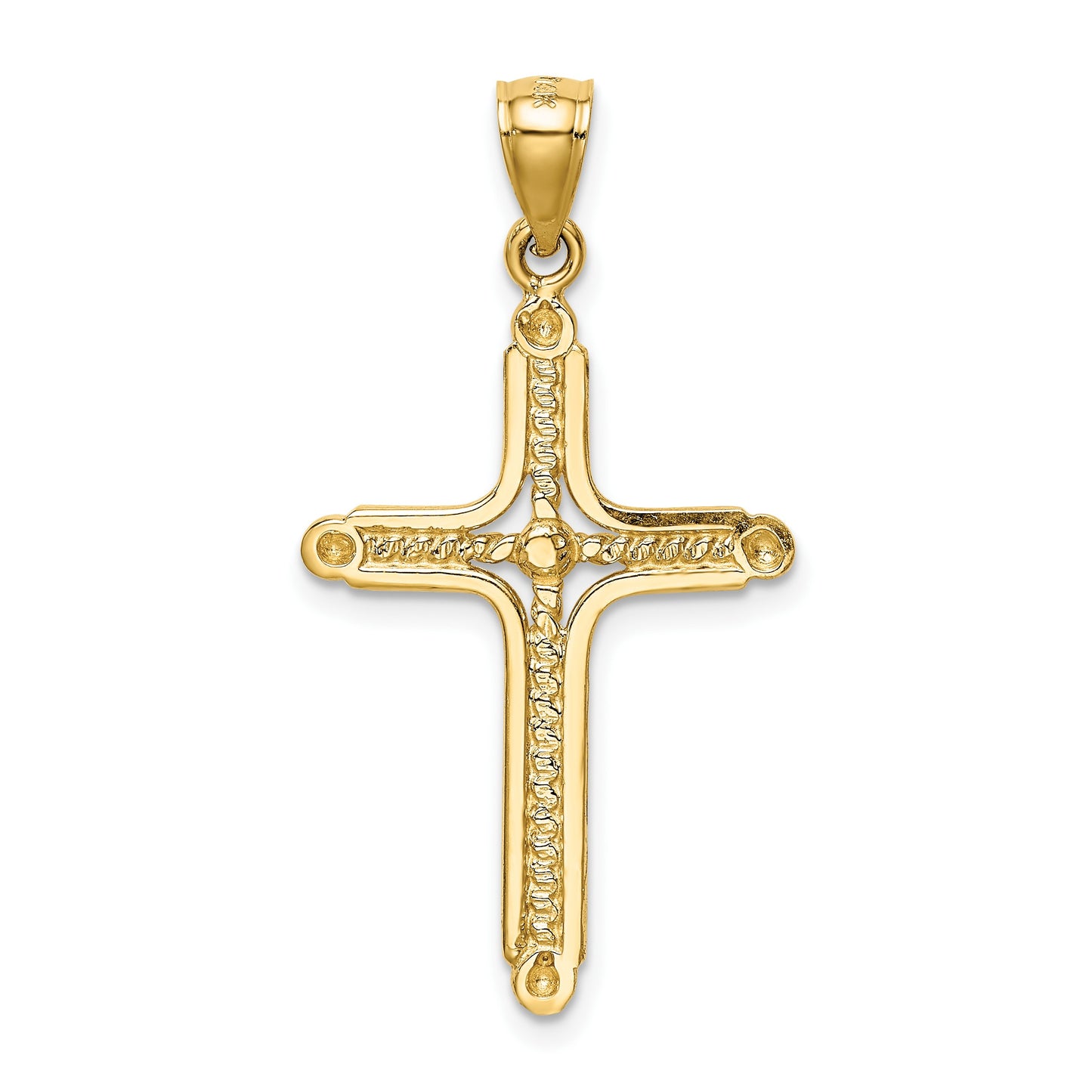 14k Polished Braided Cross Pendant
