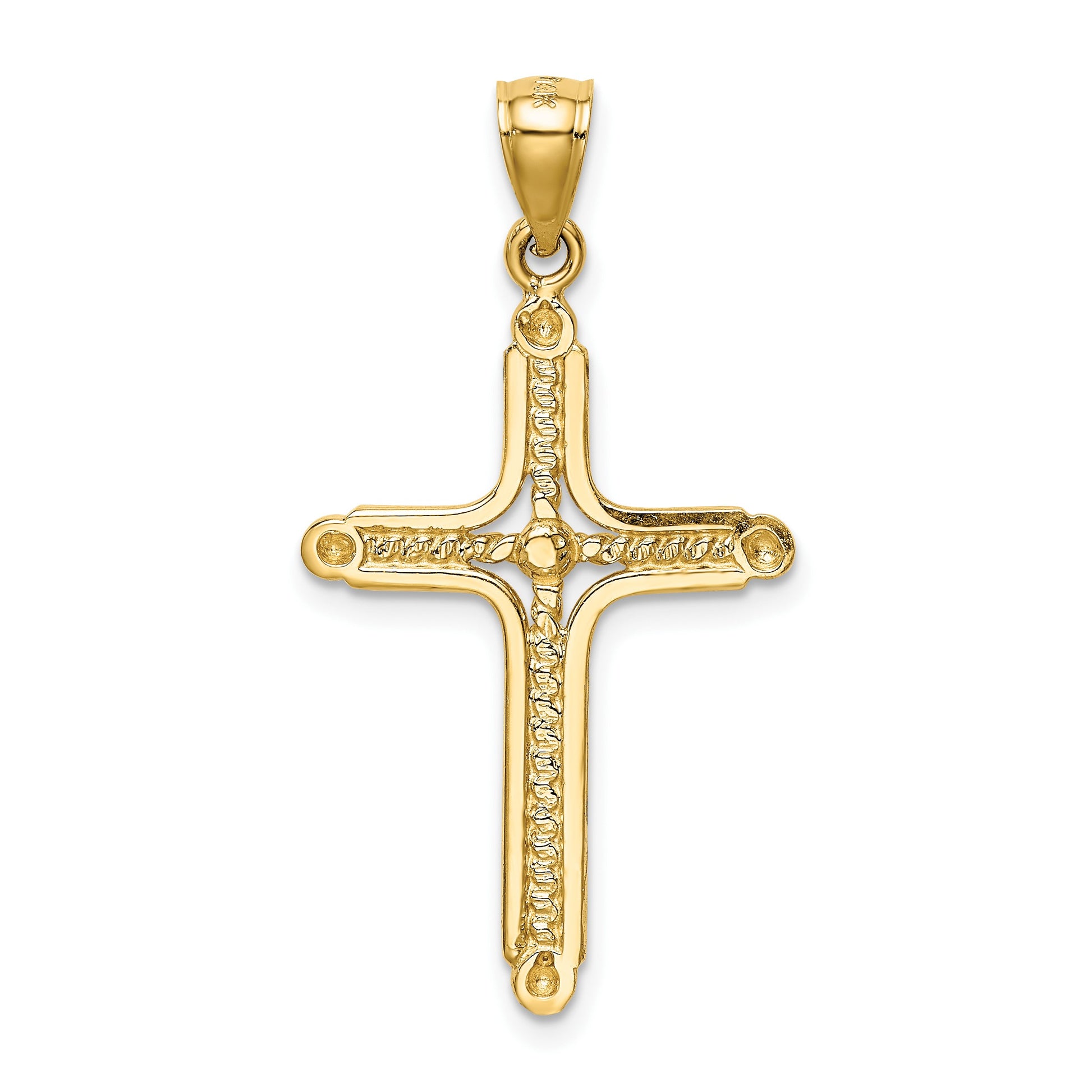 14k Polished Braided Cross Pendant