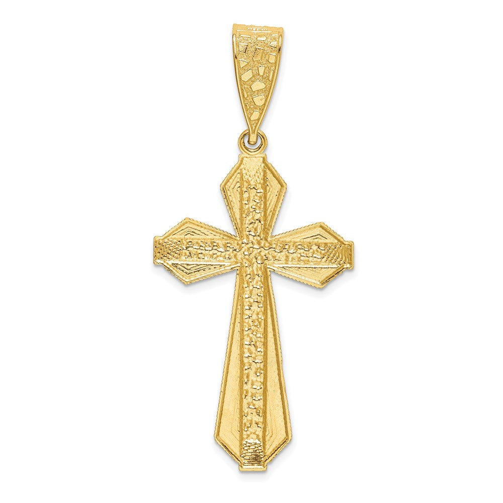 14k Diamond-cut Center Cross Pendant