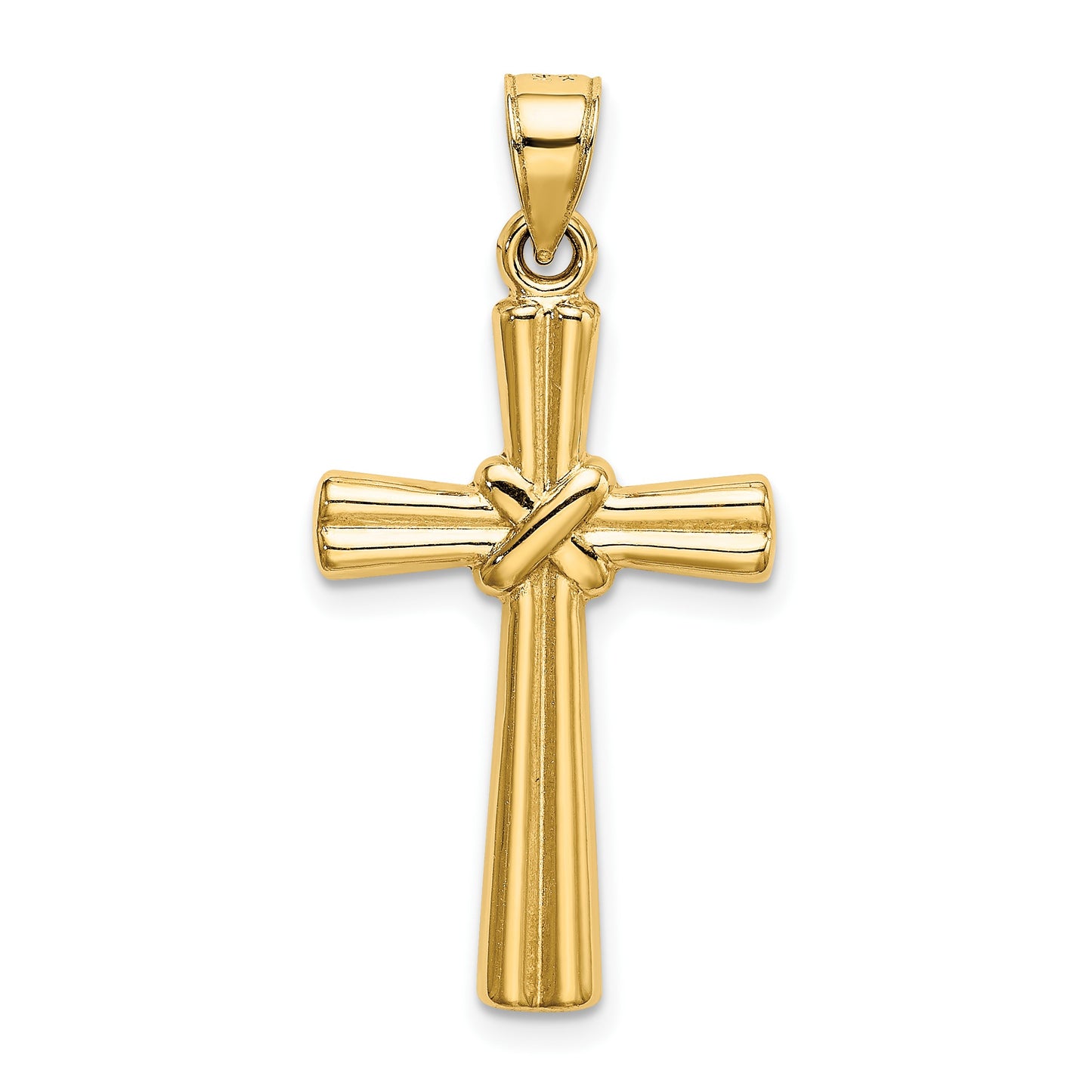 14k Hollow -X- Center Cross Pendant