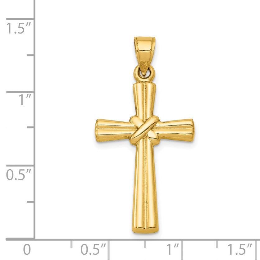 14k Hollow -X- Center Cross Pendant