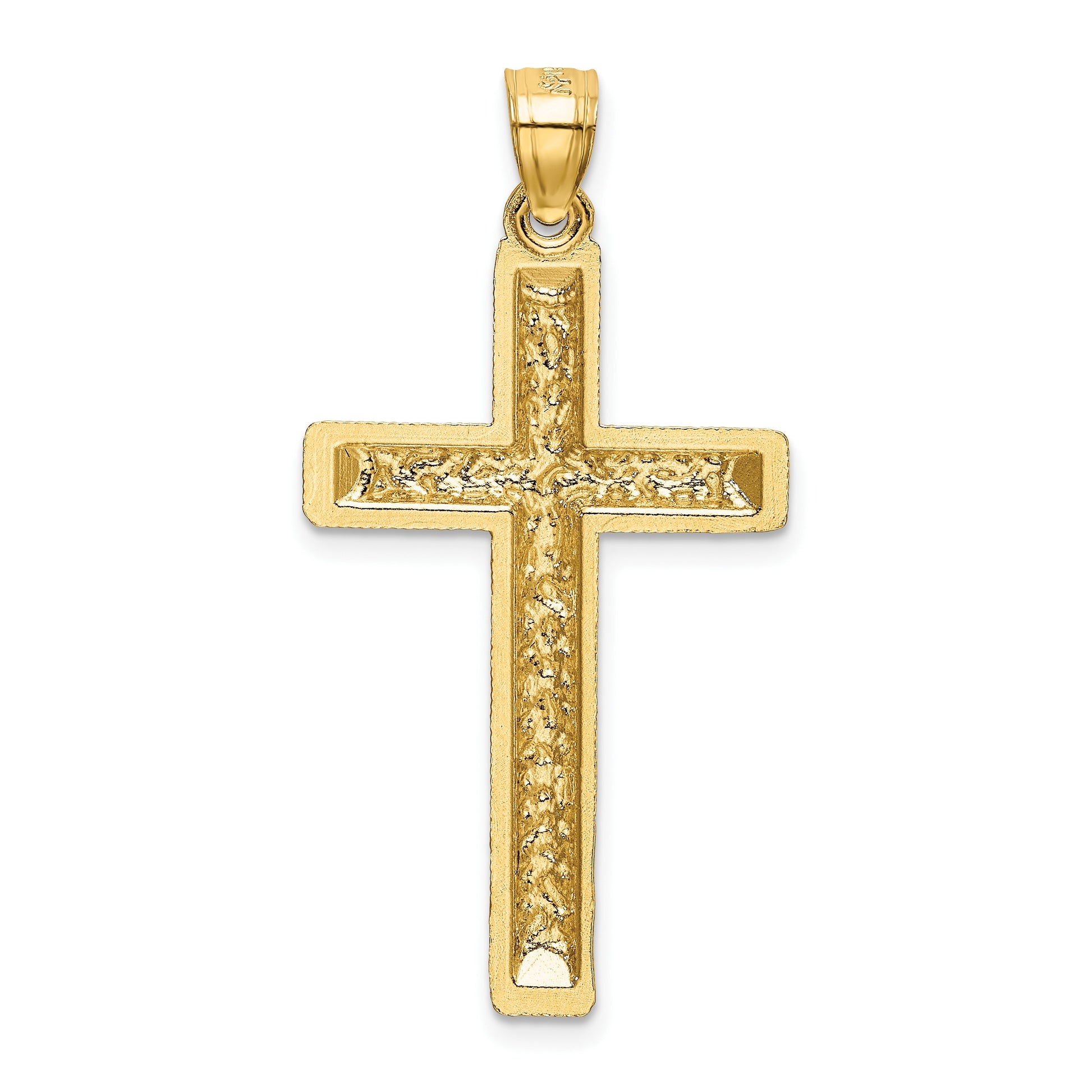 14k Diamond-cut Latin Cross Pendant