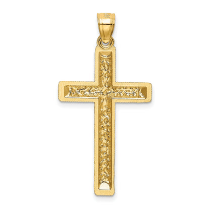 14k Diamond-cut Latin Cross Pendant