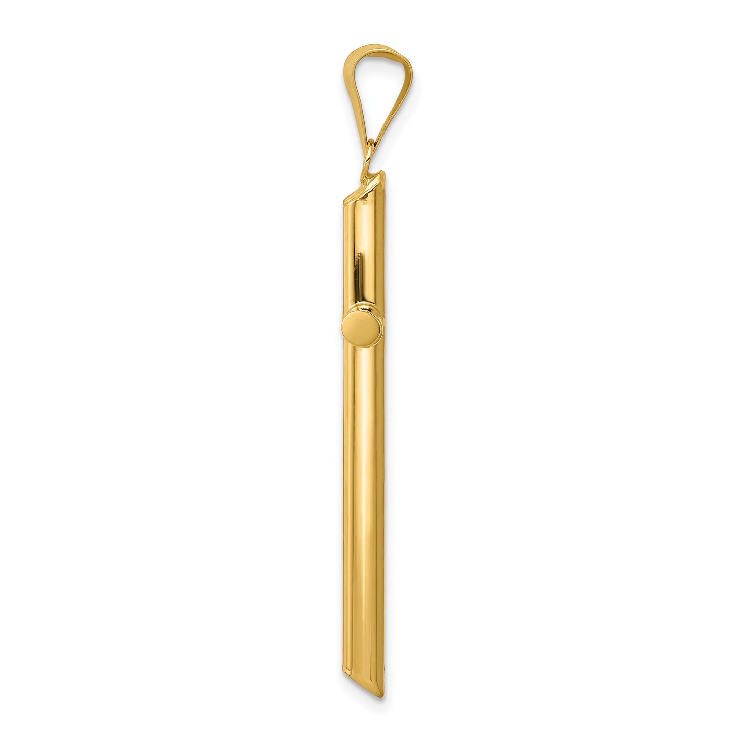 14k Polished Tube Cross Pendant