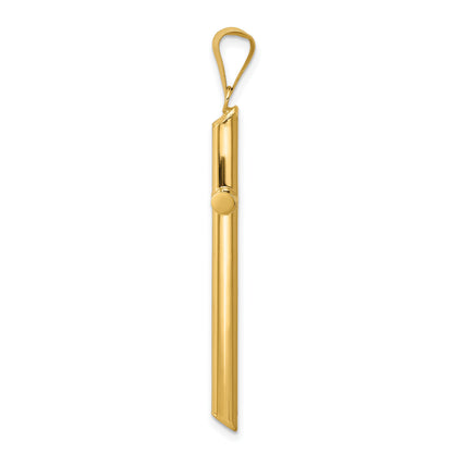 14k Polished Tube Cross Pendant
