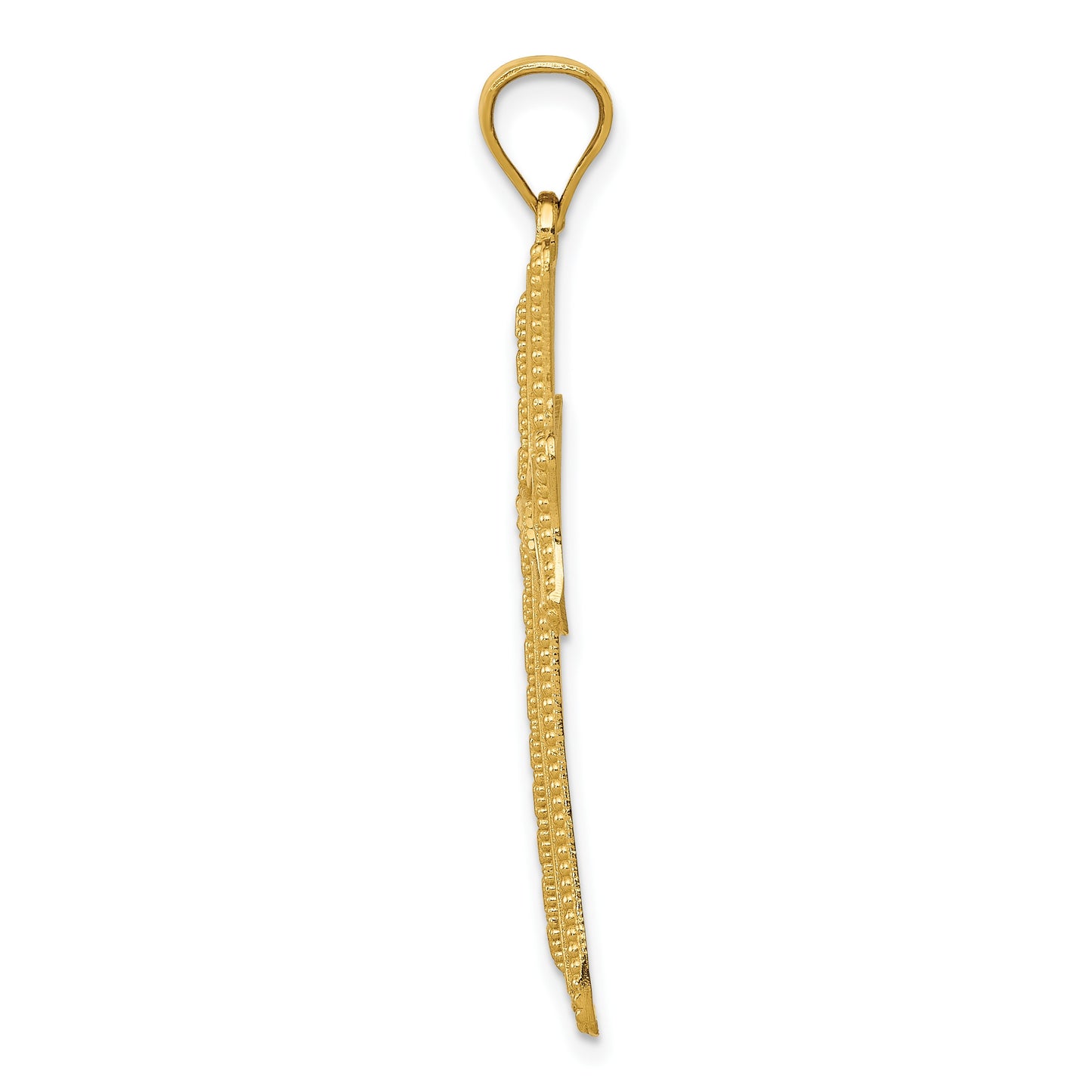 14k Diamond-cut Cross Pendant
