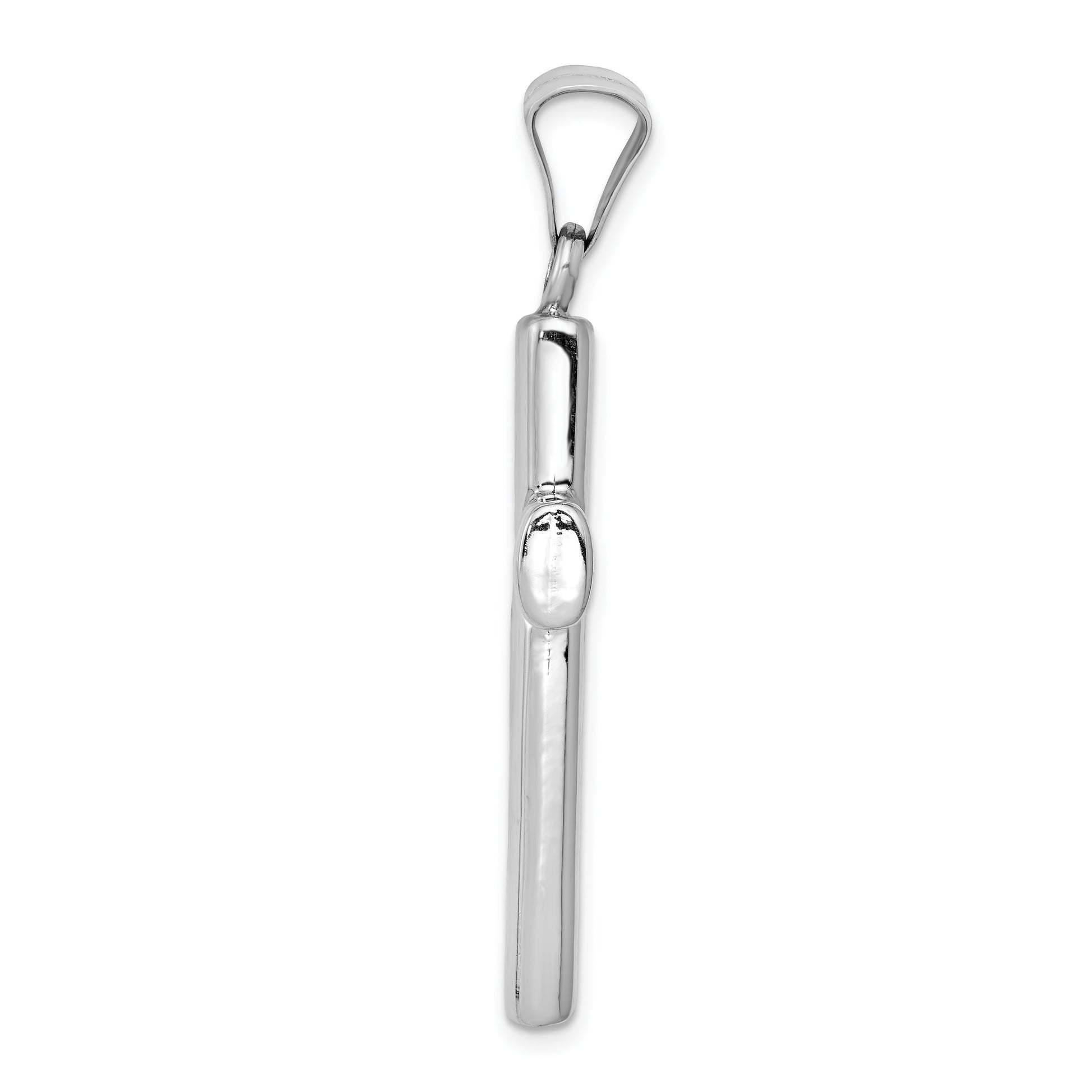 14k White Gold Stamping Cross Pendant