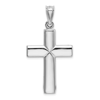 14k White Gold Stamping Cross Pendant