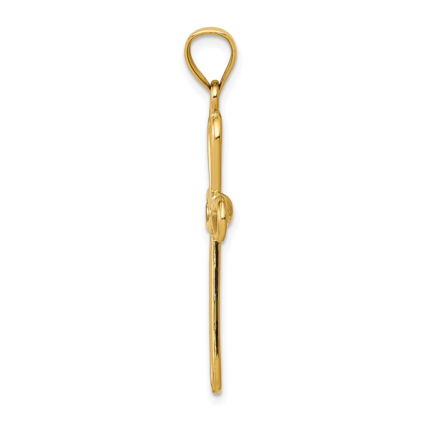 14k Polished Rounded Cross with -X- Center Pendant