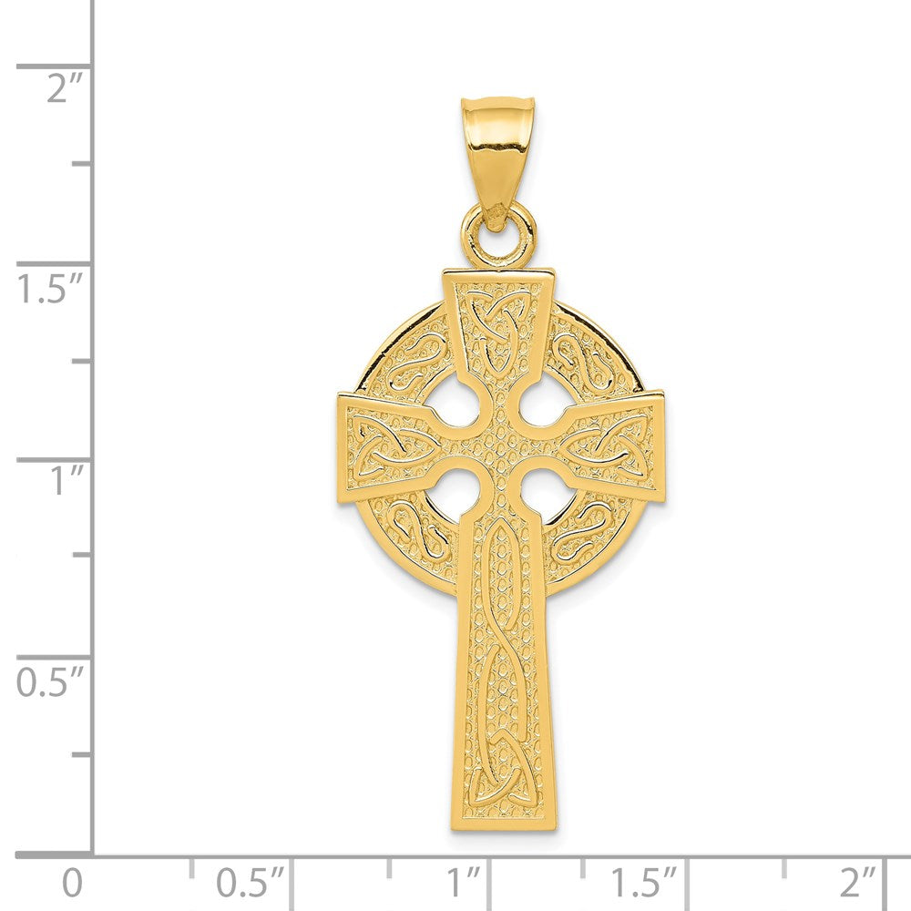 14k Polished Celtic Cross Pendant