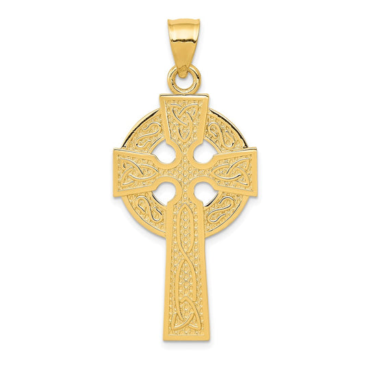 14k Polished Celtic Cross Pendant