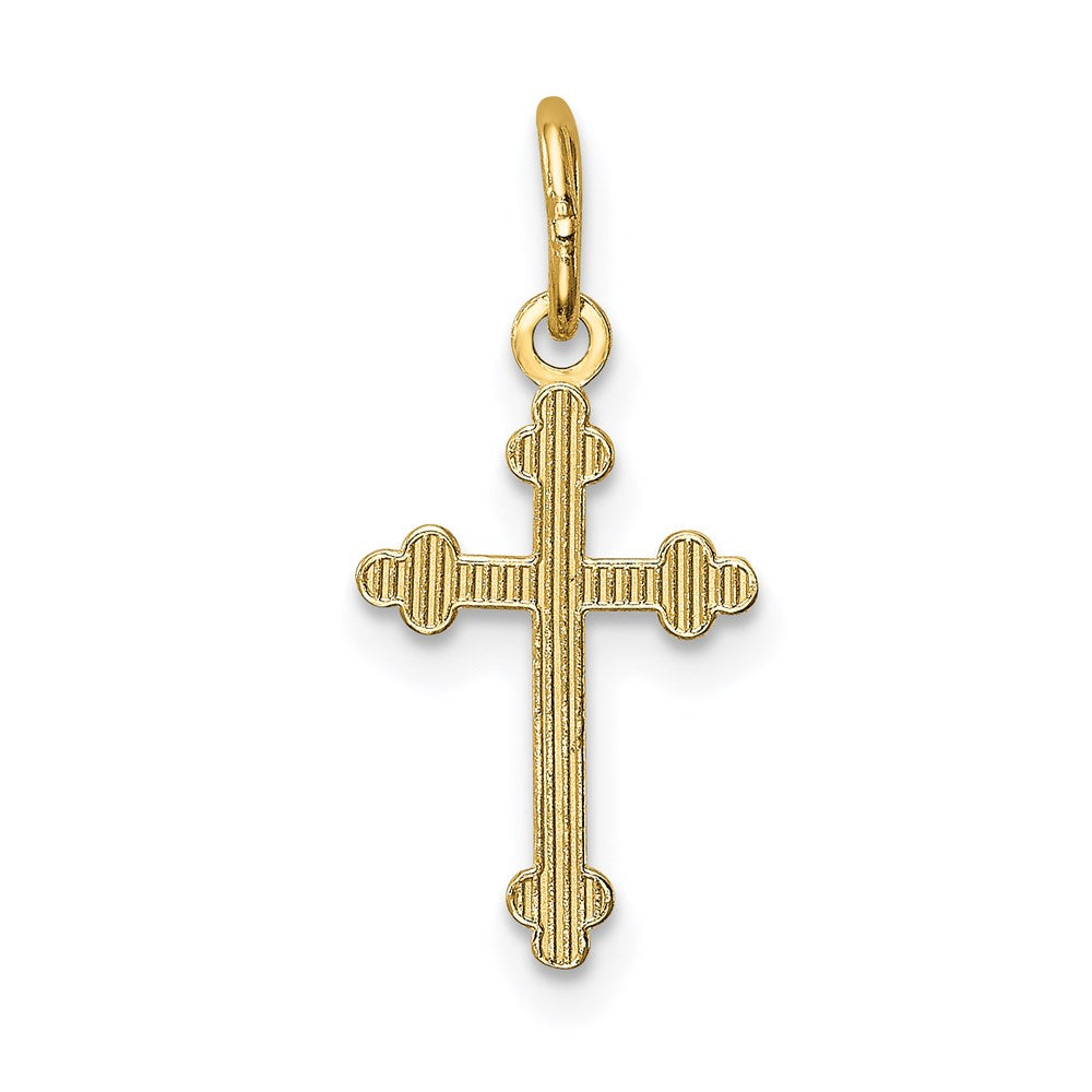 14k Polished Small Budded Cross Charm