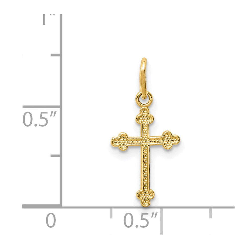 14k Polished Small Budded Cross Charm