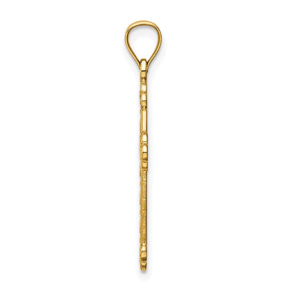 14K Satin and Polished FAITH Cross Pendant