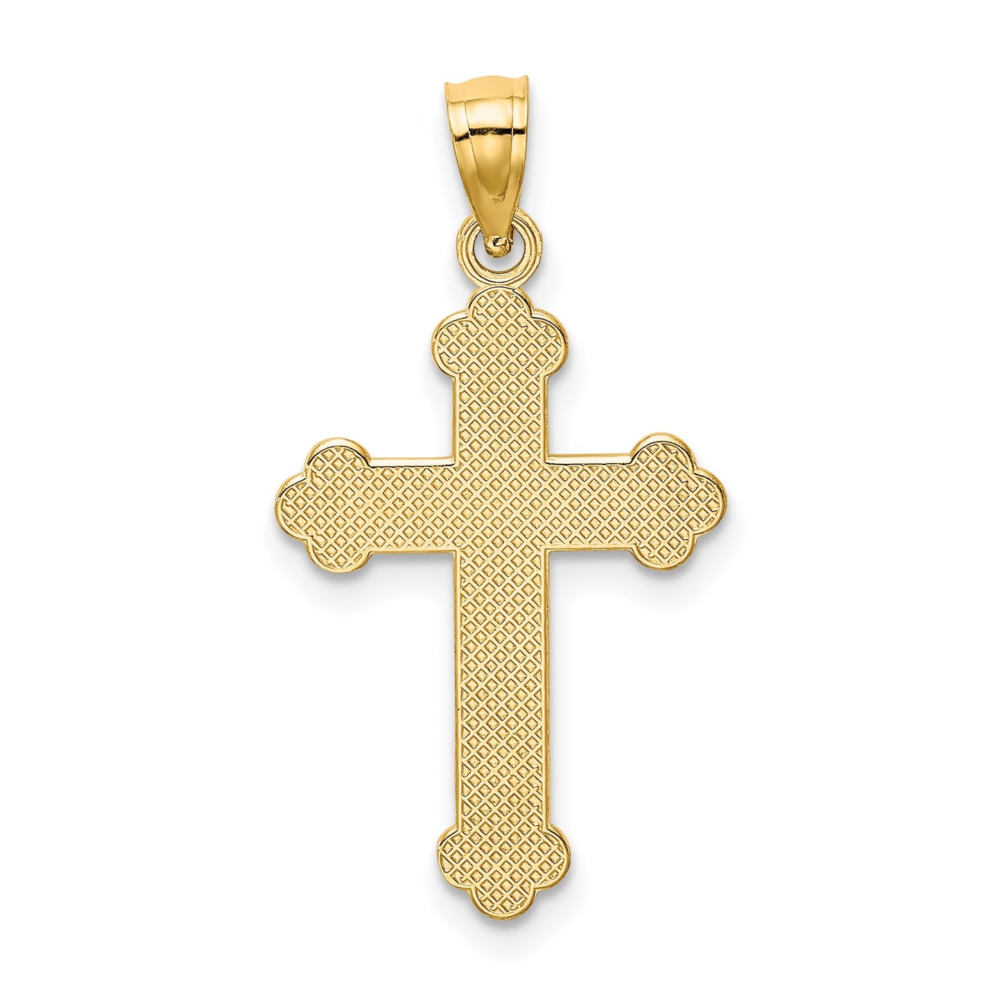 14K Satin and Polished FAITH Cross Pendant