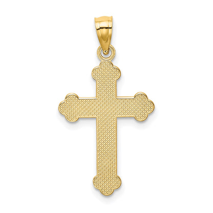 14K Satin and Polished FAITH Cross Pendant