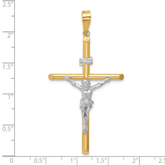 14k Two-Tone Polished INRI Crucifix Pendant