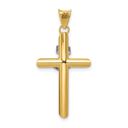 14k Two-Tone Polished INRI Crucifix Pendant