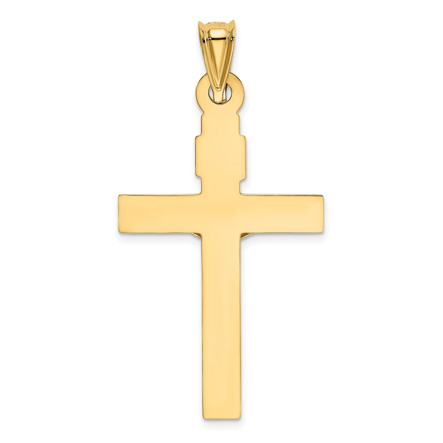 14K Two-Tone and White Rhodium Crucifix Pendant