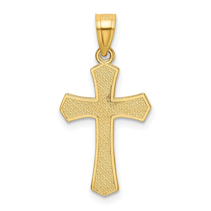 14k Diamond-cut Crucifix Pendant