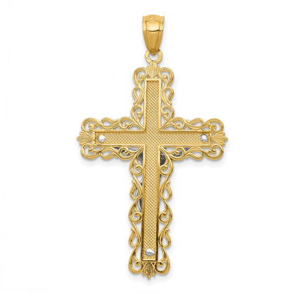 14k Two-tone Crucifix Pendant