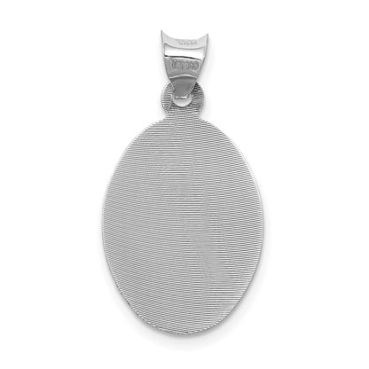 14k White Gold Polished Diamond-cut Semi-solid Our Lady Of Guadalupe Oval Pendant