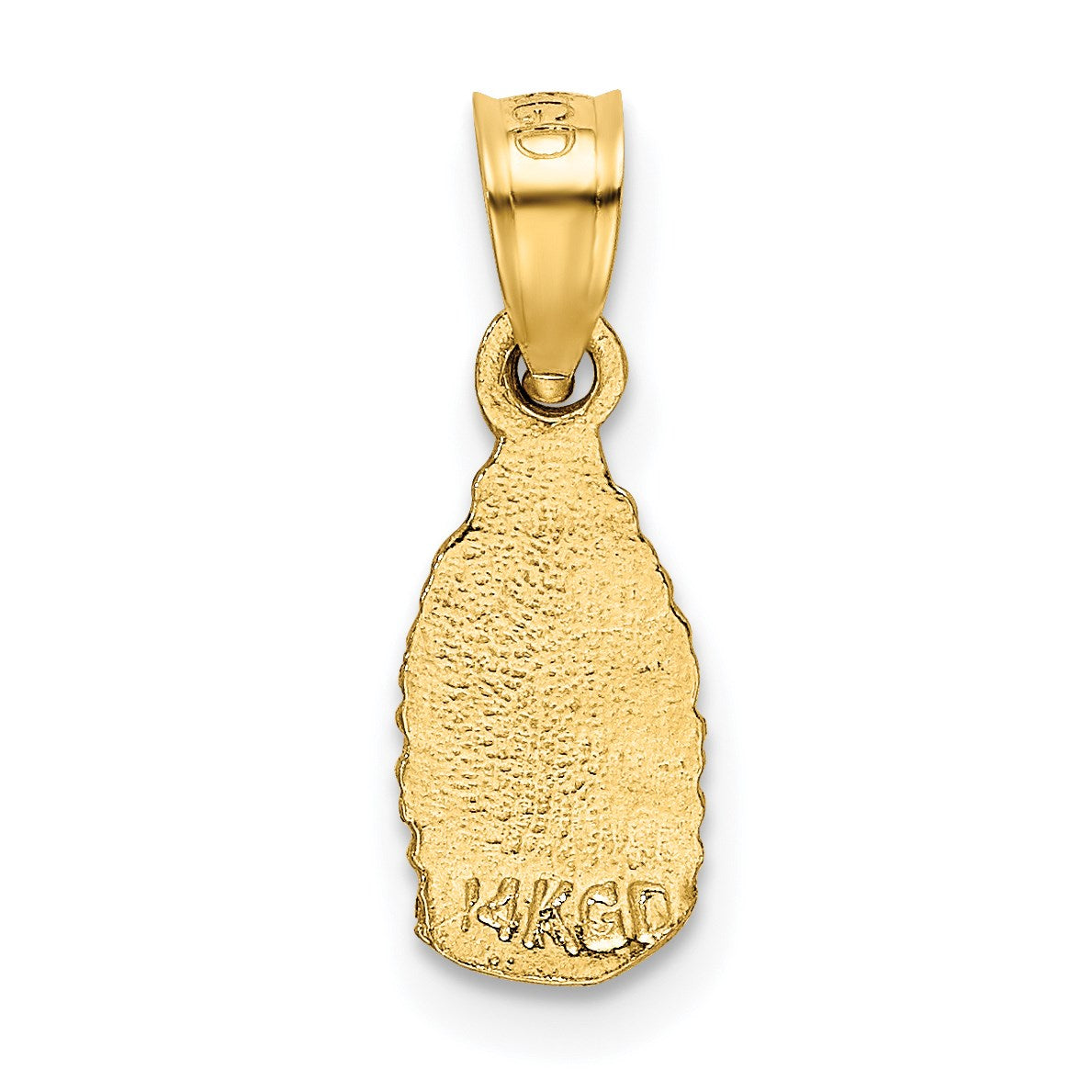 14k Satin and Diamond-cut Small Our Lady of Guadalupe Pendant