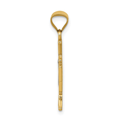 14K and White Rhodium Semi-solid St. Benedict Cross Pendant