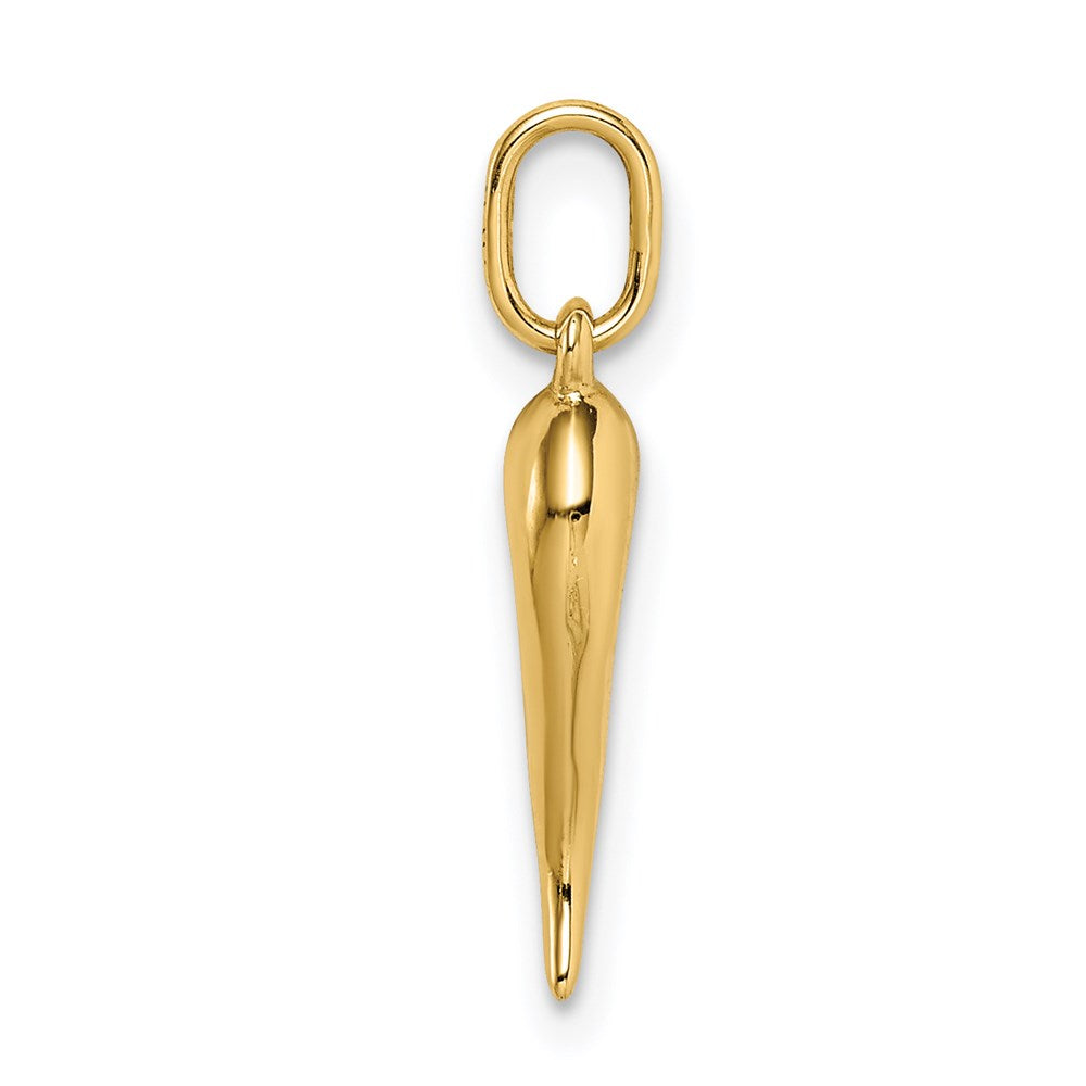 14k Hollow Italian Horn Pendant