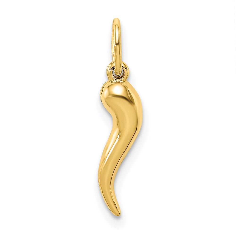 14k Hollow Italian Horn Pendant