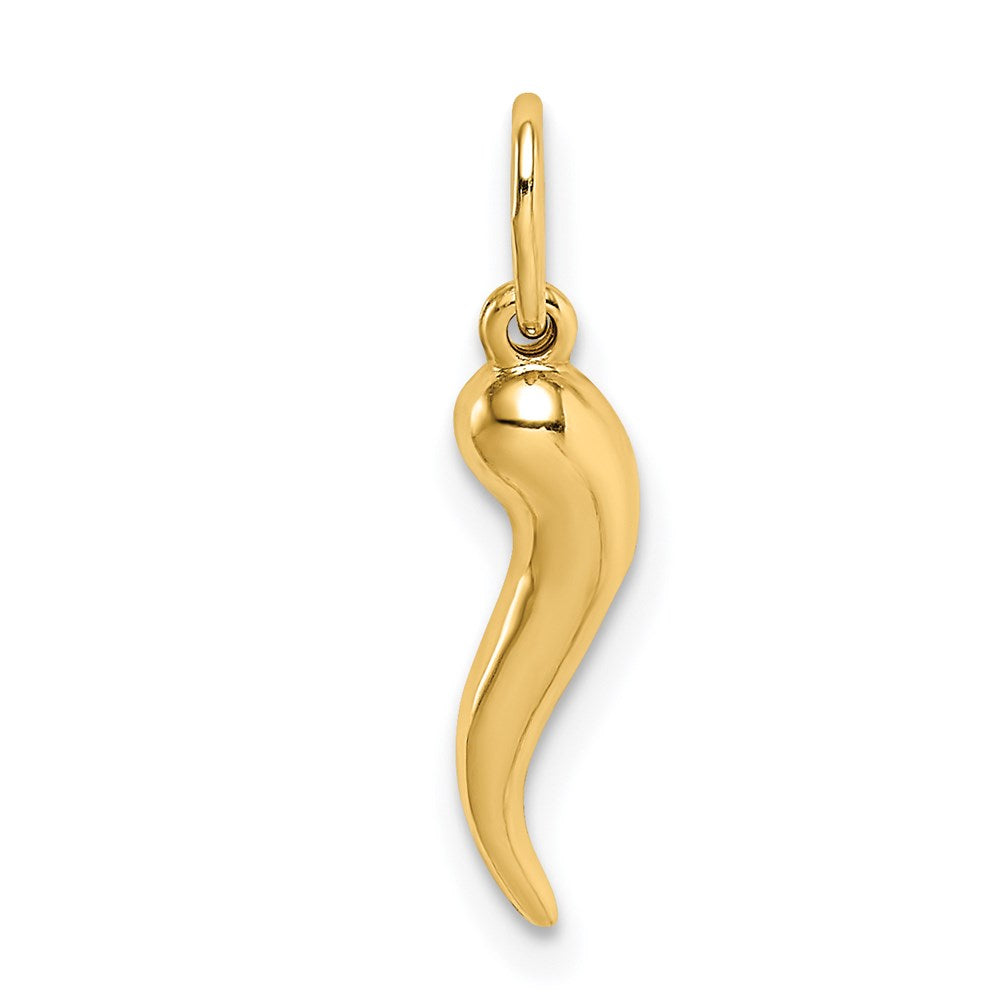 14k Hollow Italian Horn Pendant