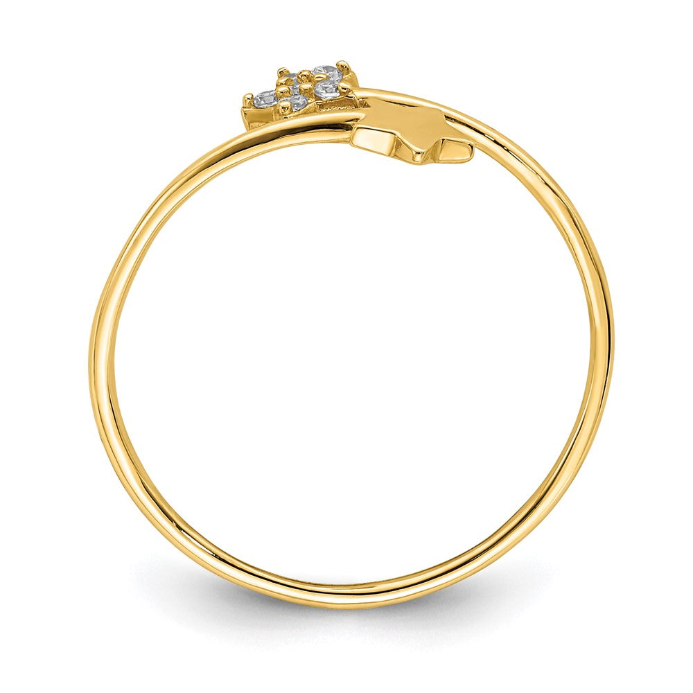 14K Yellow Gold CZ Star Ring