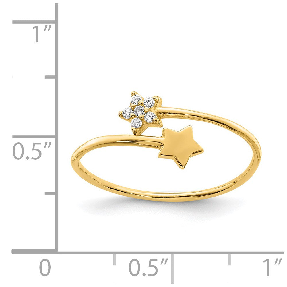 14K Yellow Gold CZ Star Ring