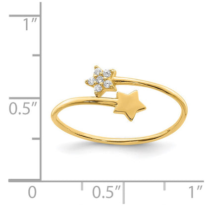 14K Yellow Gold CZ Star Ring