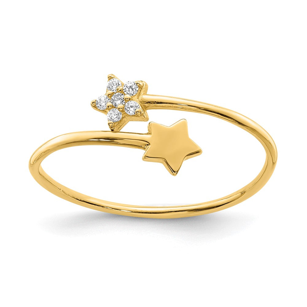 14K Yellow Gold CZ Star Ring