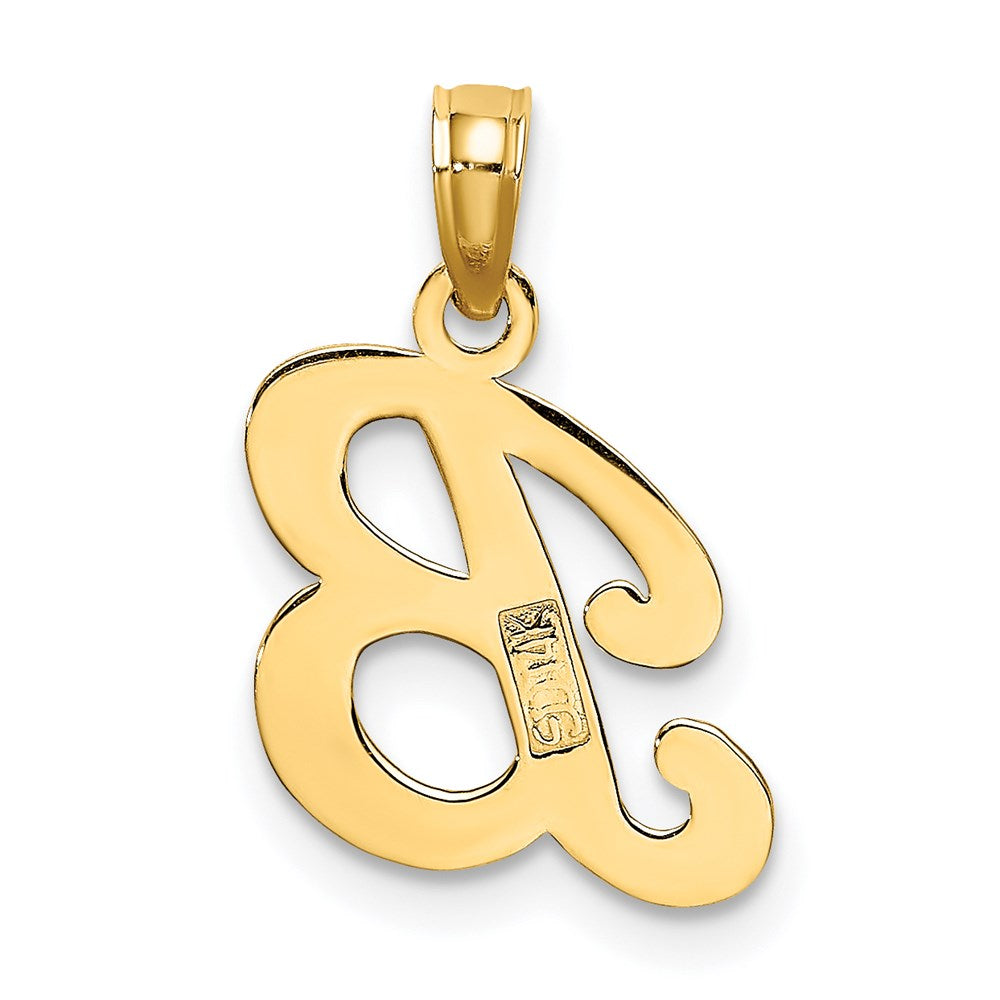 14KY Script Letter B Initial Pendant