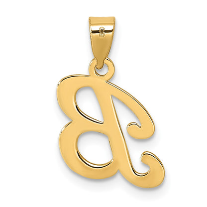 14KY Script Letter B Initial Pendant