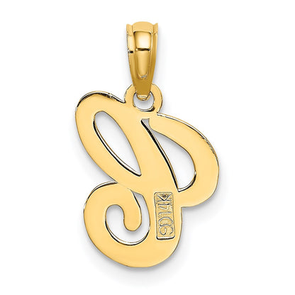 14KY Script Letter C Initial Pendant