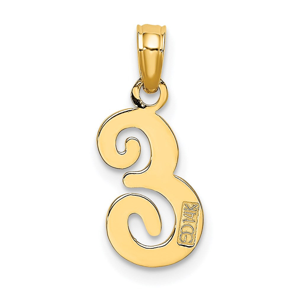 14KY Script Letter E Initial Pendant