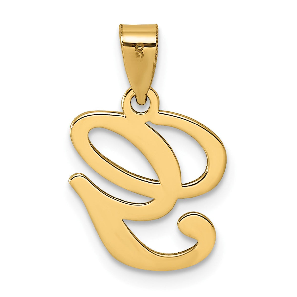 14KY Script Letter G Initial Pendant